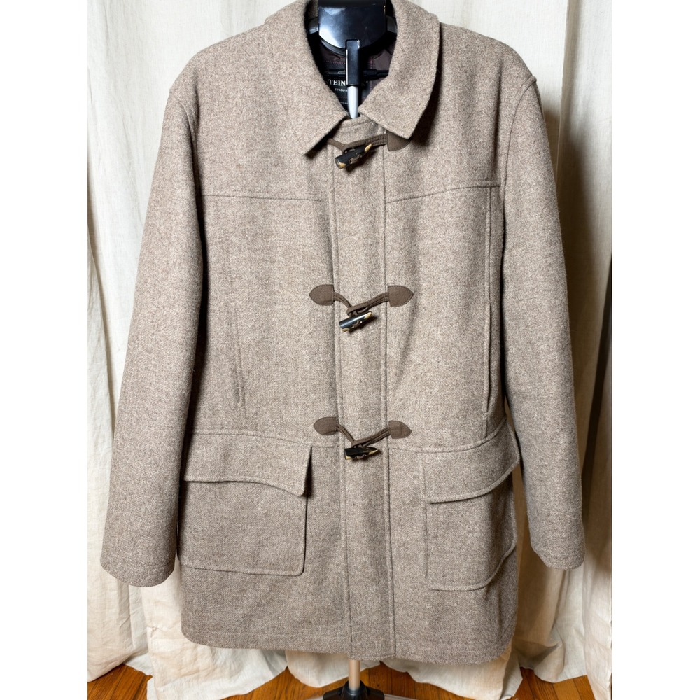 Steinbock 100% Wool Duffle Coat Men's Size 48 Taupe Toggle Heritage Overcoat